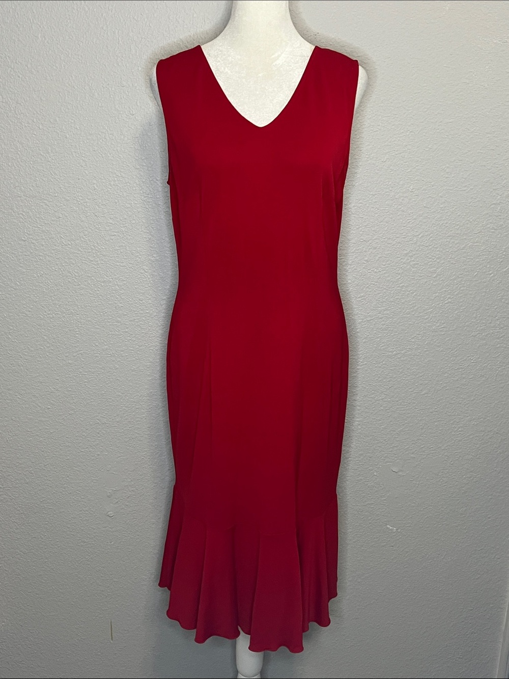 Talbots Drapey Red Sheath Dress Size 10P